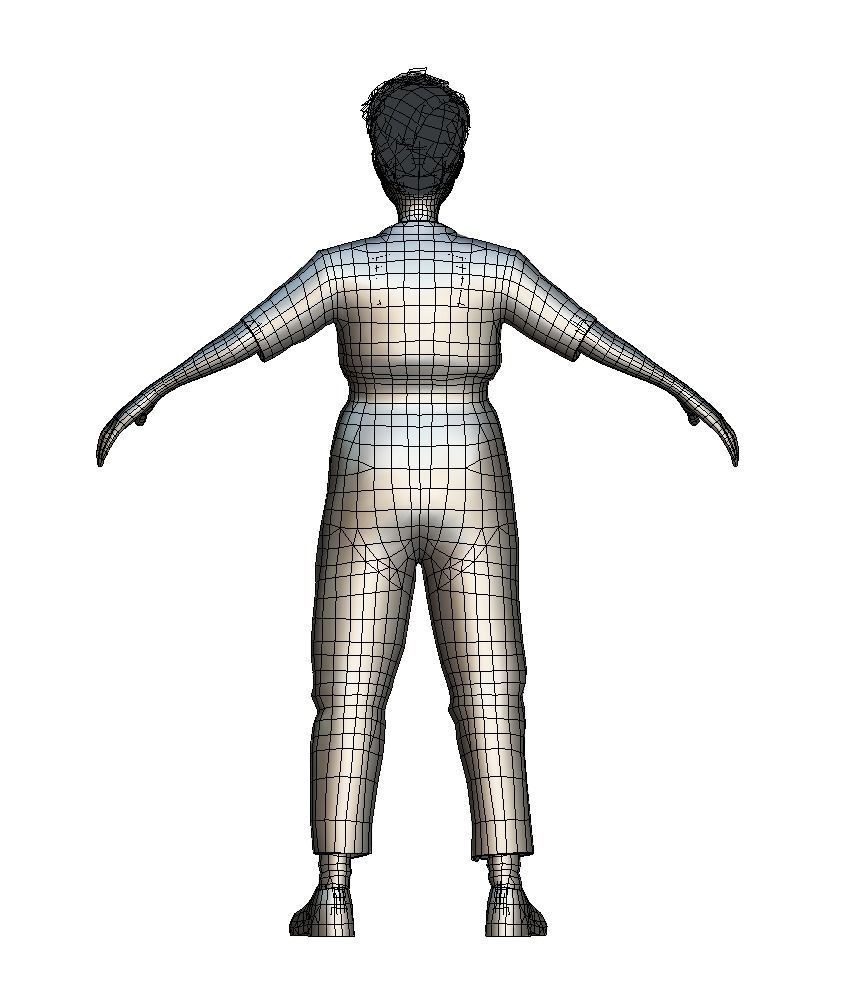 Cartoon Low Poly Style Avatar 017 3D Model Low-poly 3D model_4