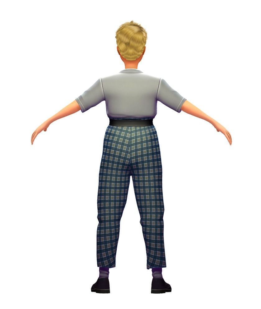 Cartoon Low Poly Style Avatar 017 3D Model Low-poly 3D model_1