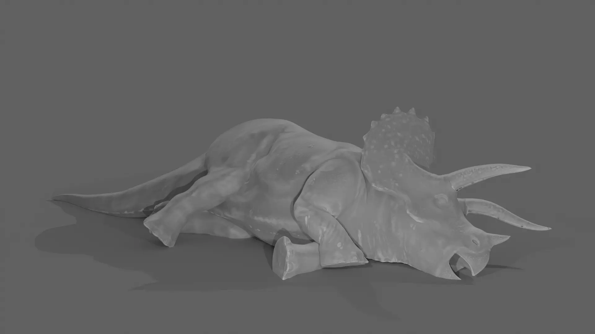 Jurassic Park Inspired Sick Triceratops 3D print model_0