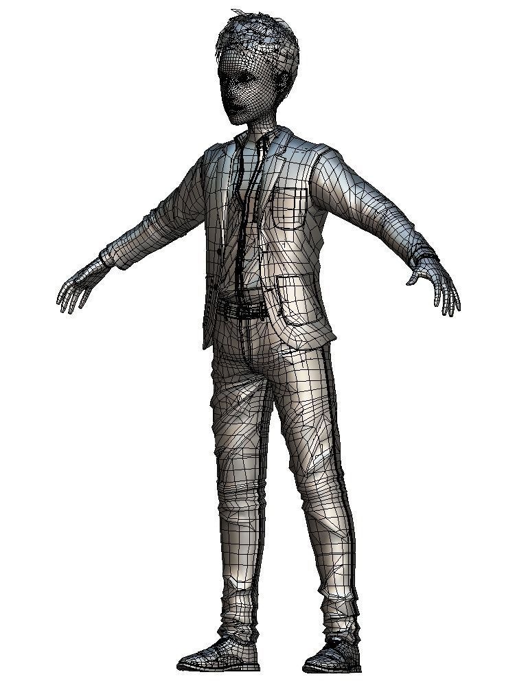 Cartoon High Poly Subdivision Avatar 018 3D Model Low-poly 3D model_4