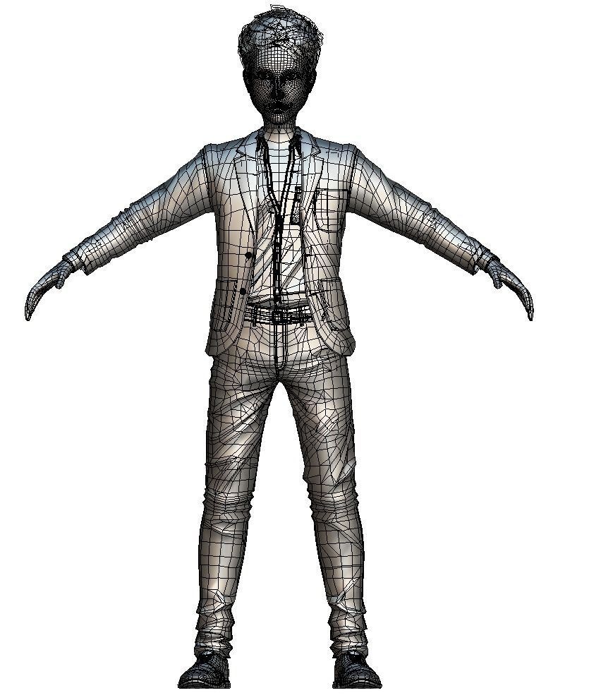 Cartoon High Poly Subdivision Avatar 018 3D Model Low-poly 3D model_3