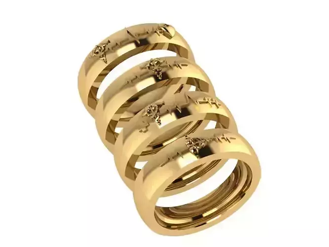Ring273 lord of rings stacking rings 3D print model