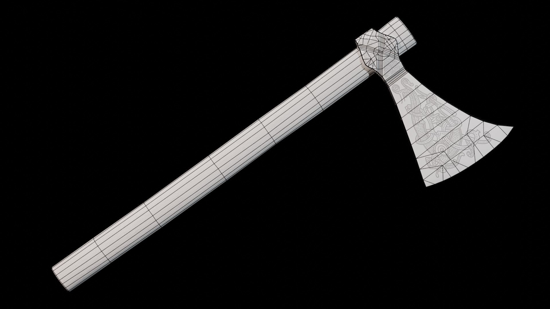 Viking Axe Mammen Low-poly 3D model_7