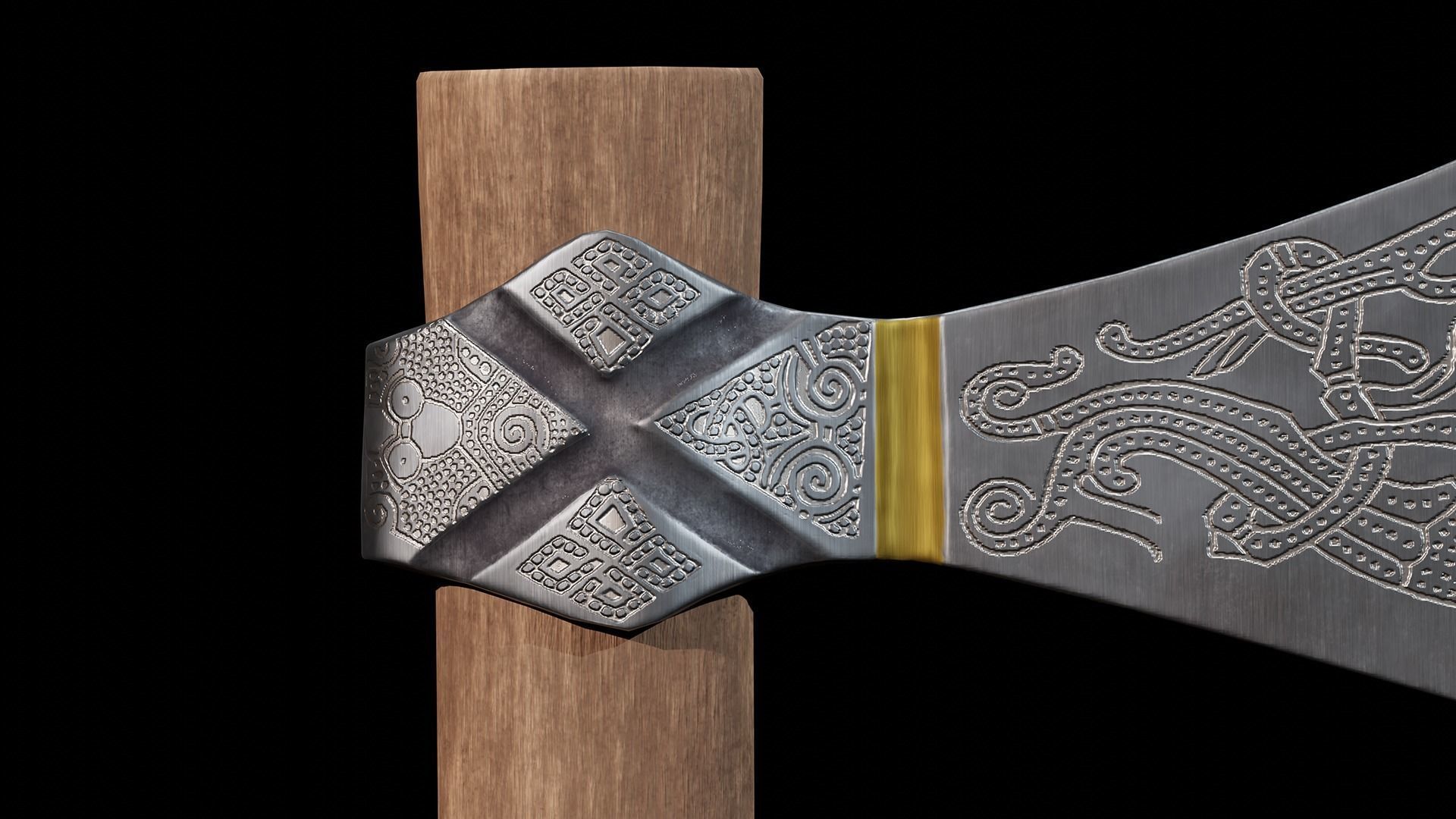 Viking Axe Mammen Low-poly 3D model_5