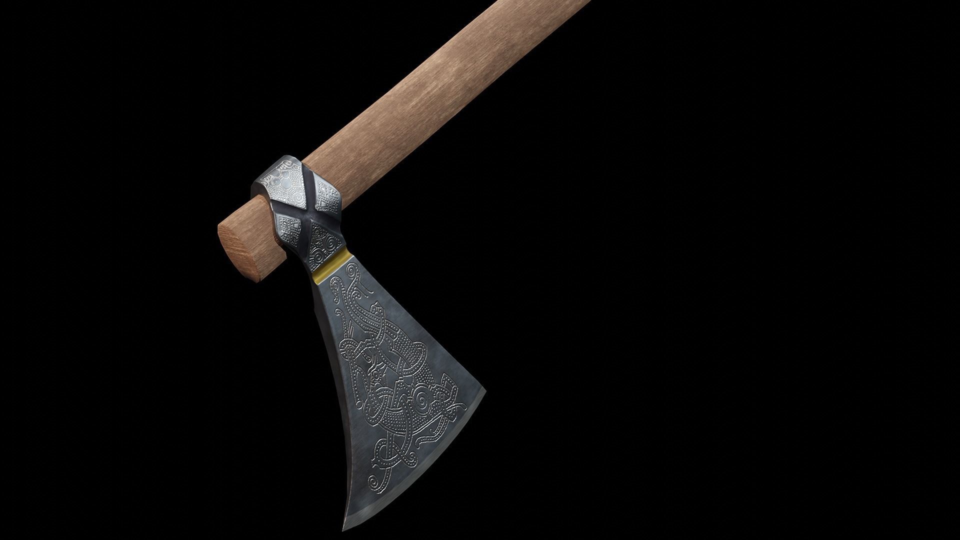 Viking Axe Mammen Low-poly 3D model_3