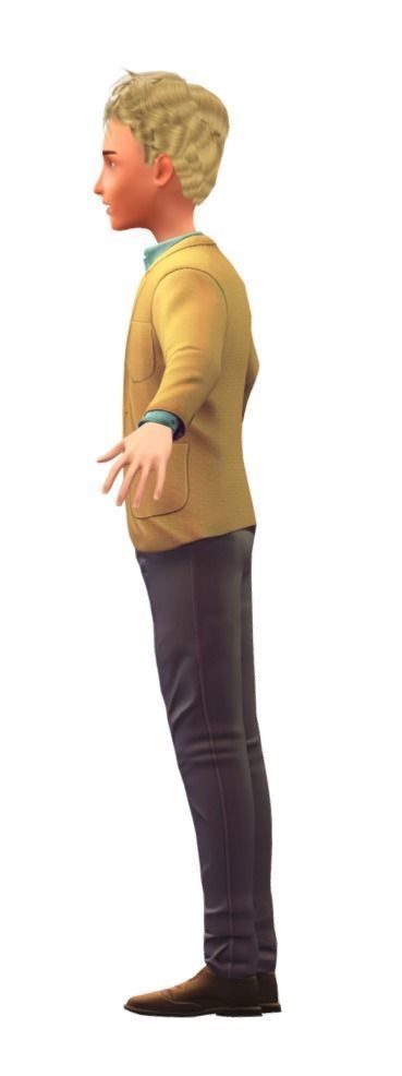 Cartoon Low Poly Style Avatar 018 3D Model Low-poly 3D model_3