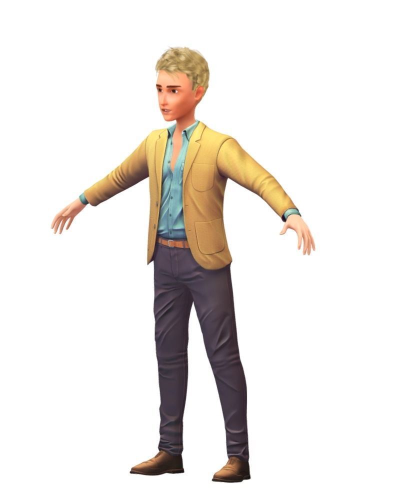 Cartoon Low Poly Style Avatar 018 3D Model Low-poly 3D model_2