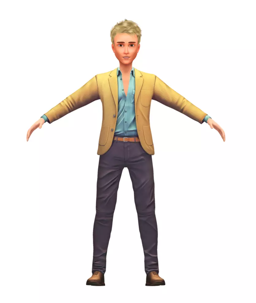 Cartoon Low Poly Style Avatar 018 3D Model Low-poly 3D model_0