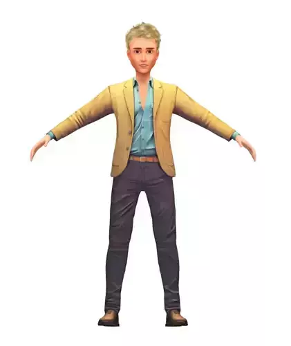 Cartoon Low Poly Style Avatar 018 3D Model Low-poly 3D model