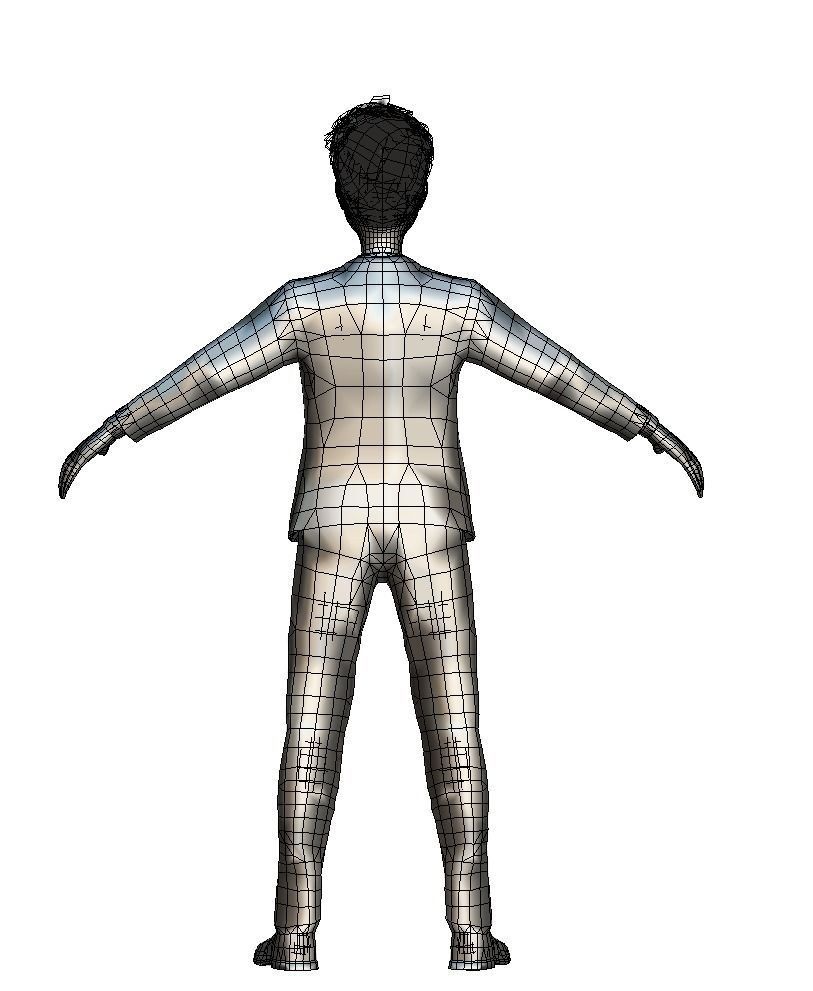 Cartoon Low Poly Style Avatar 018 3D Model Low-poly 3D model_4