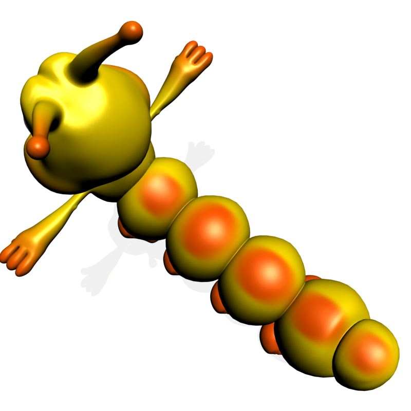 Cartoon Caterpillar Rigged Low-poly 3D model_3