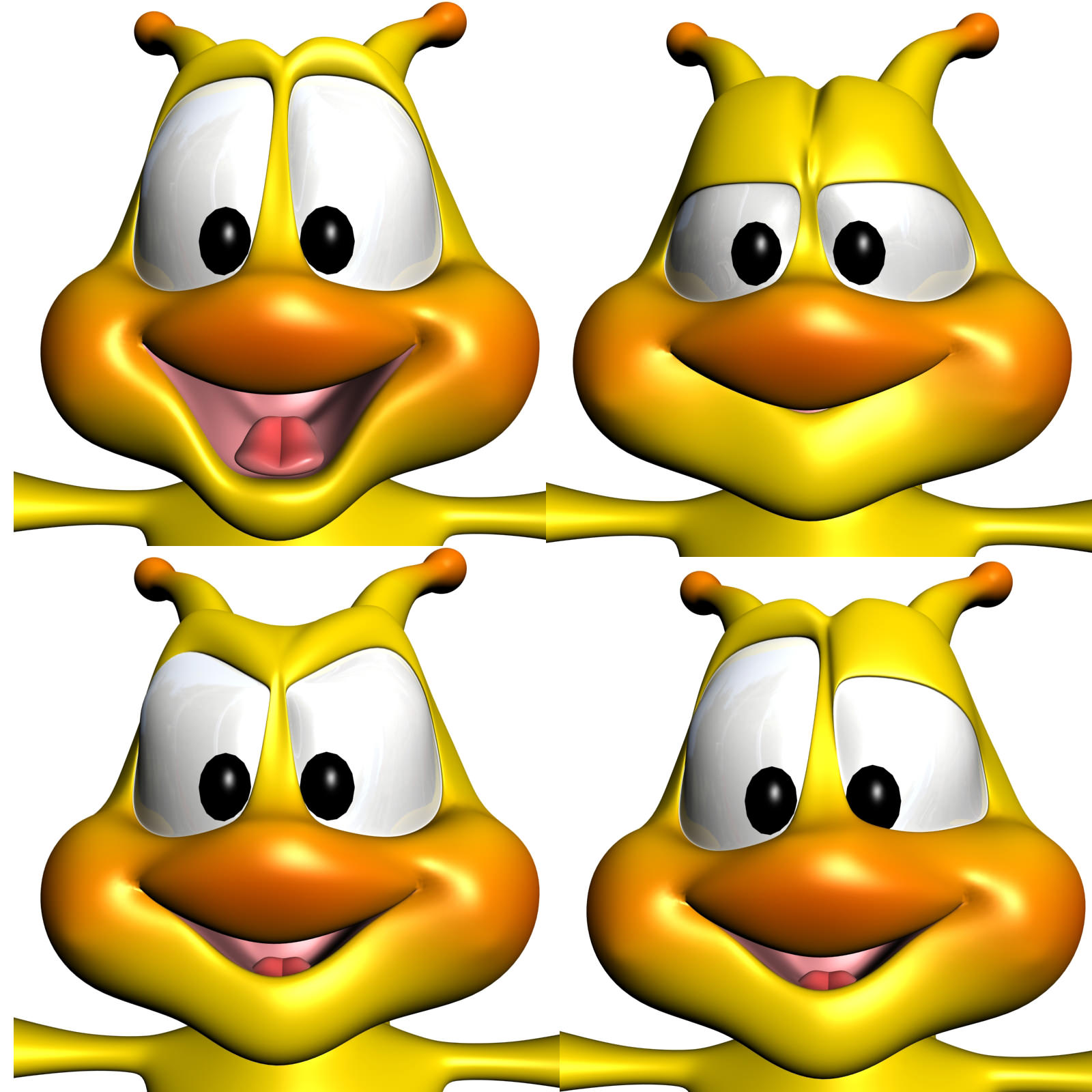 Cartoon Caterpillar Rigged Low-poly 3D model_8