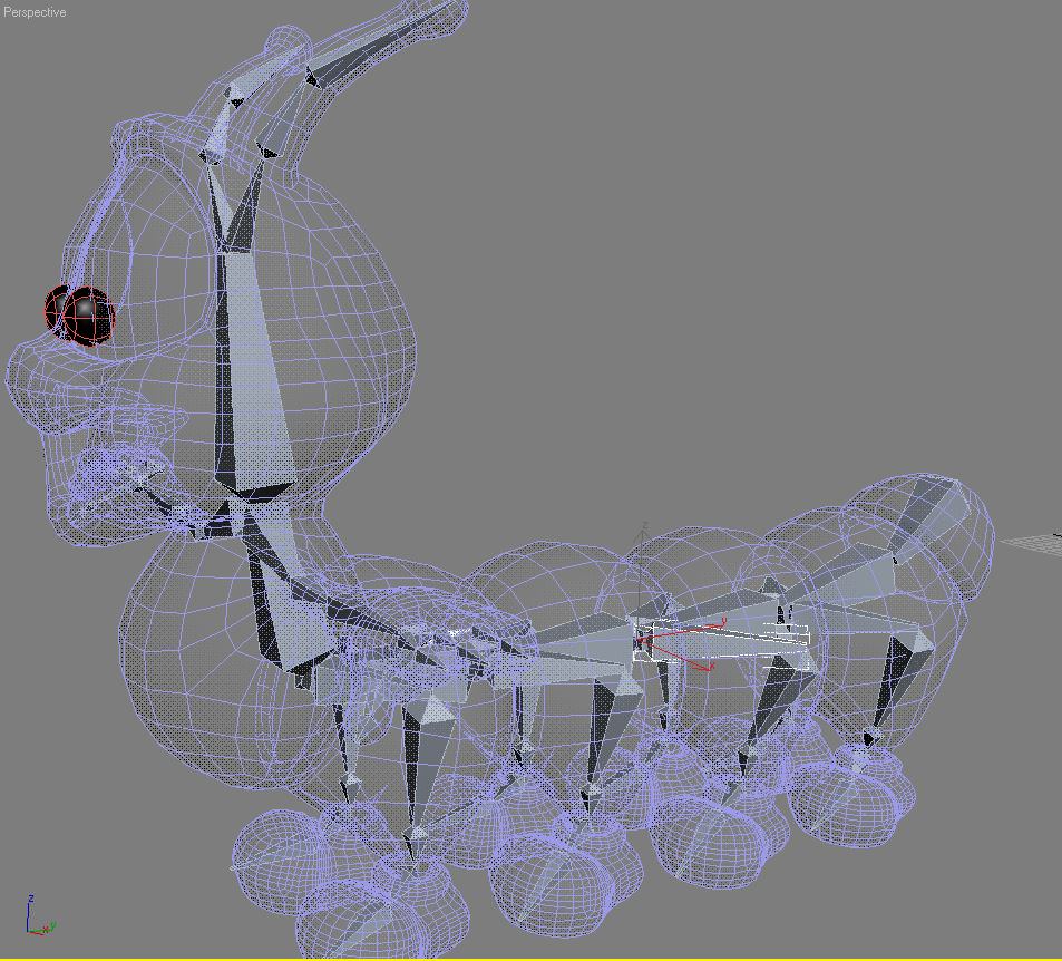 Cartoon Caterpillar Rigged Low-poly 3D model_7