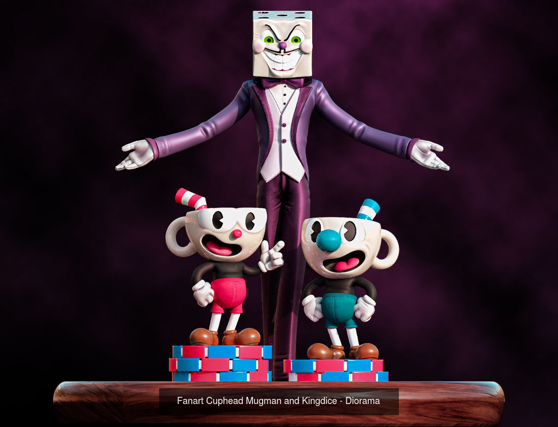 Cuphead Diorama plus Ms Chalice 3D Model Collection_2