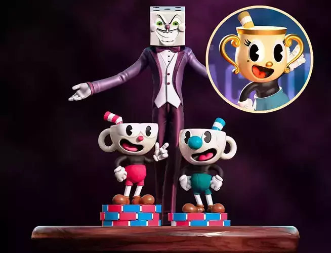 Cuphead Diorama plus Ms Chalice 3D Model Collection