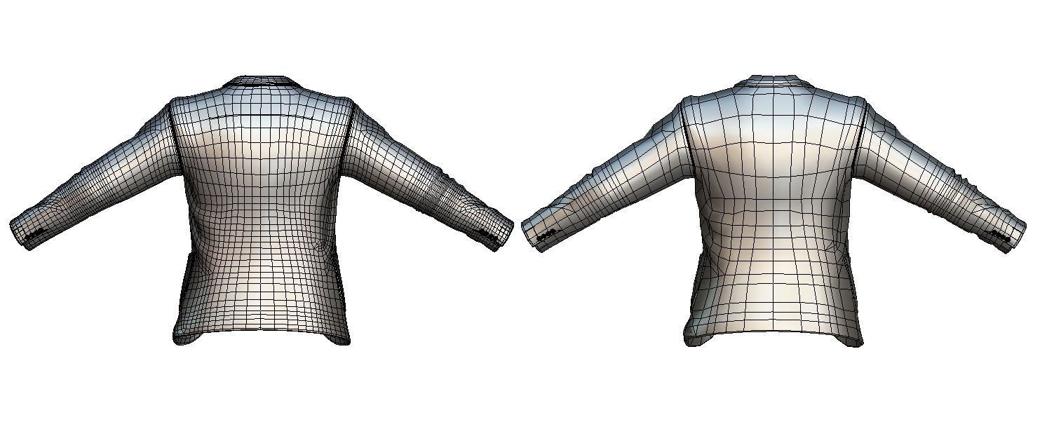 Cartoon High Poly Subdivision Sand Jacket 3D Model  Low-poly 3D model_4