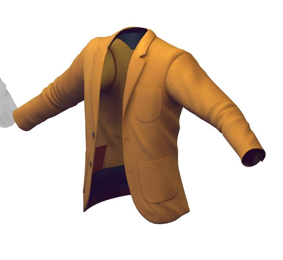 Cartoon High Poly Subdivision Sand Jacket 3D Model  Low-poly 3D model_2