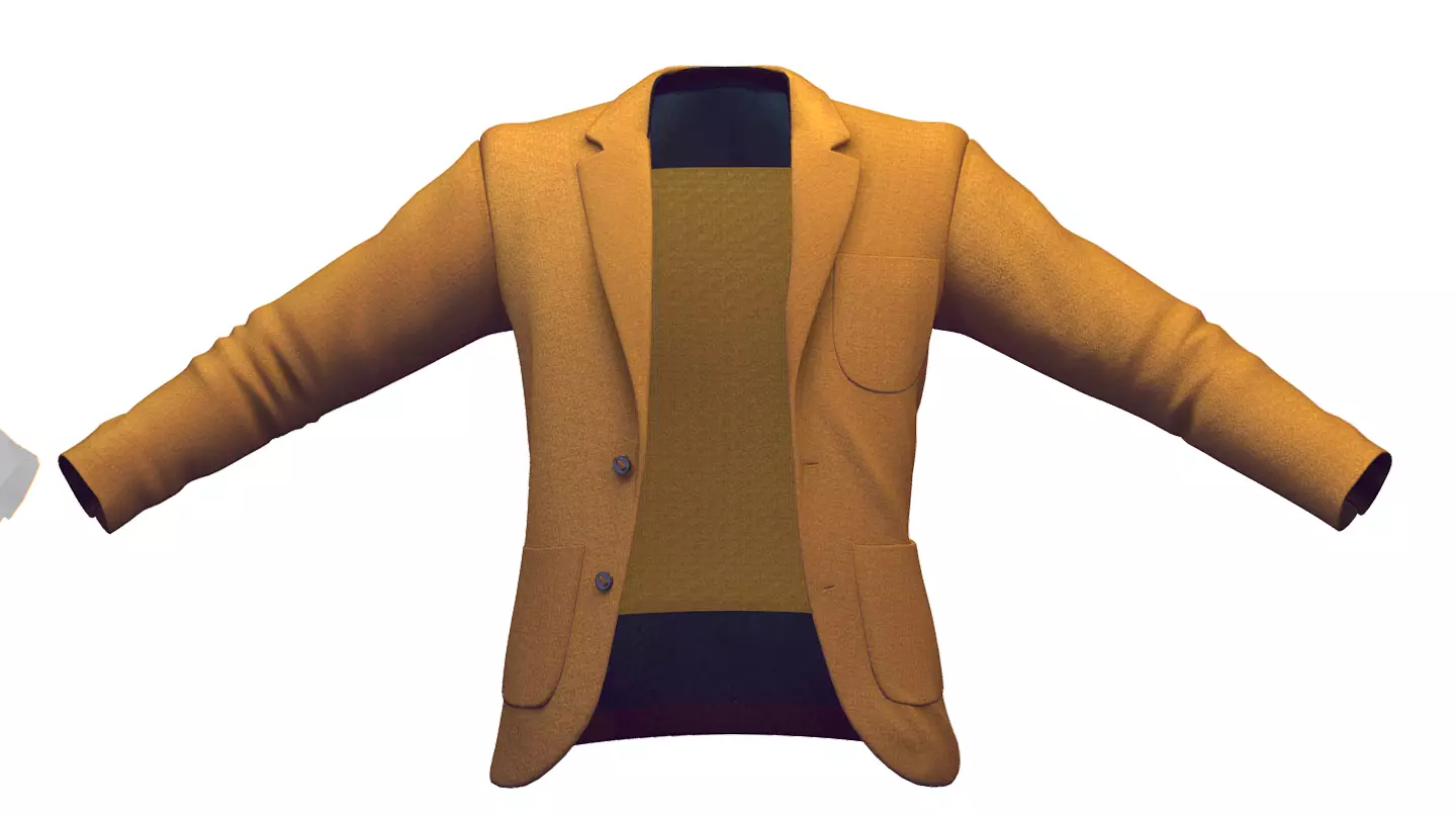 Cartoon High Poly Subdivision Sand Jacket 3D Model  Low-poly 3D model_0