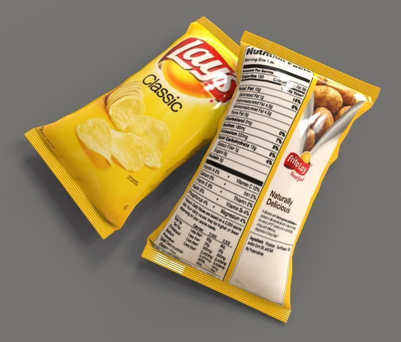 Chips Packets 3D model_2