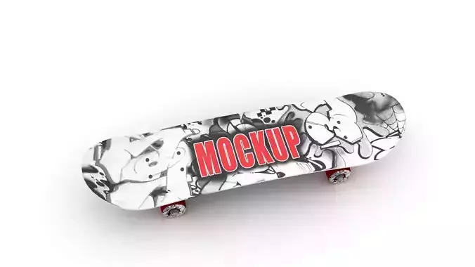  Classic Skateboard black label Mockup 3D model