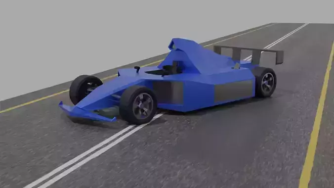 Racecar 3D Model racing car on road