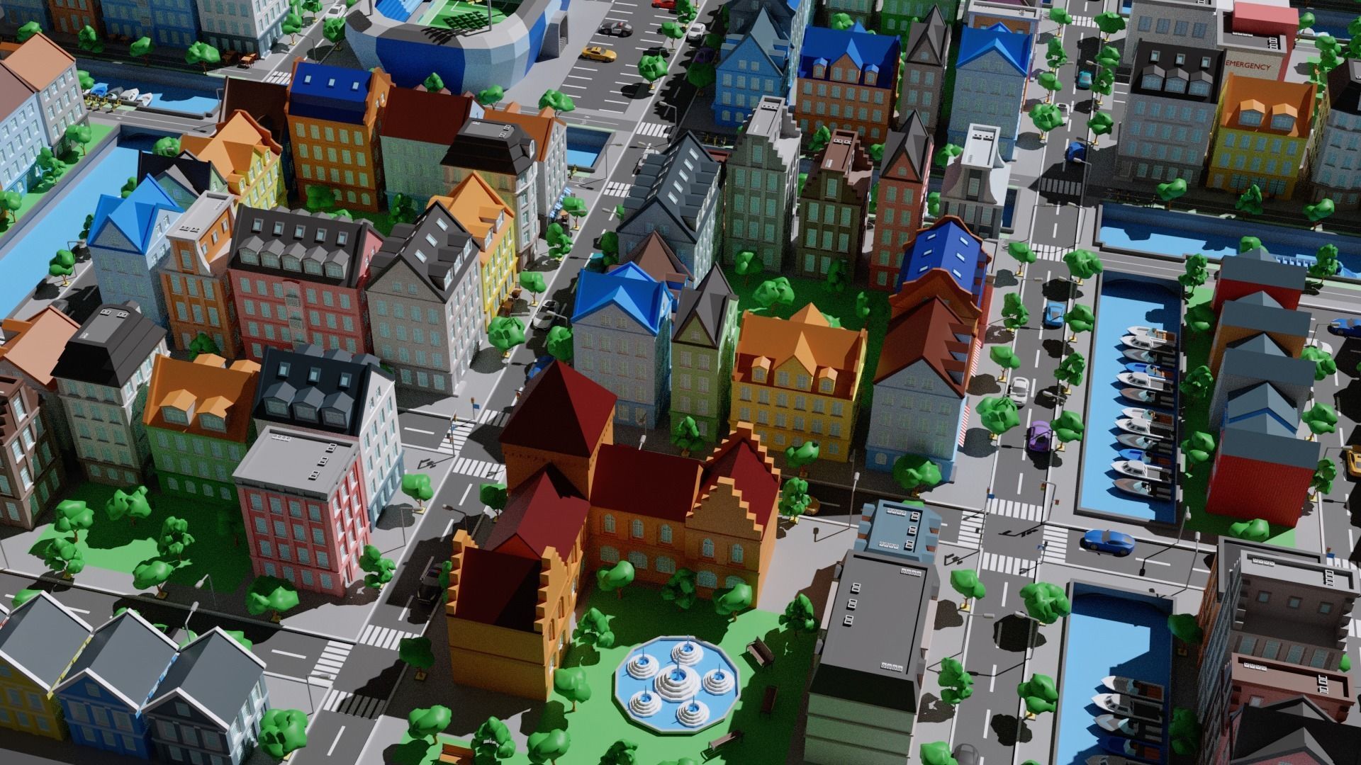 City 1 Low-poly 3D model_12