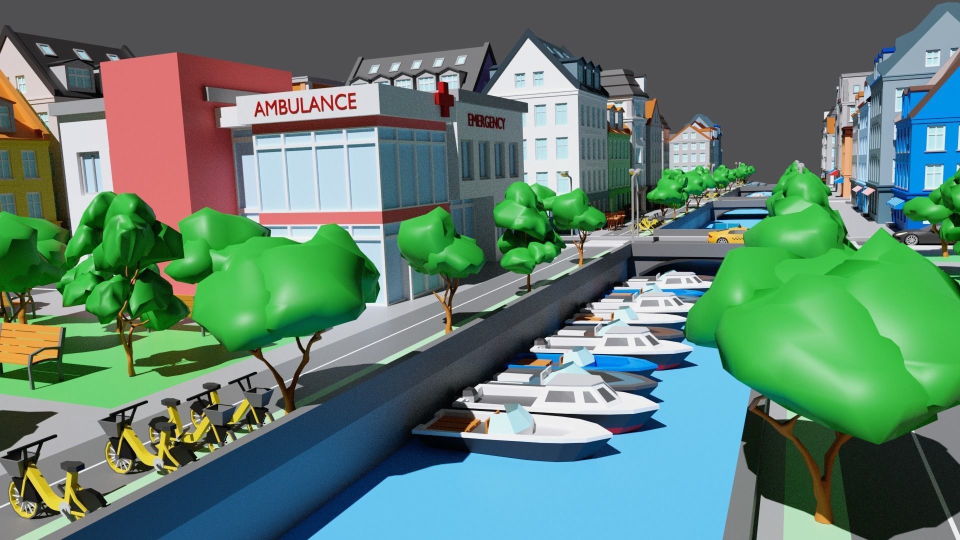 City 1 Low-poly 3D model_8