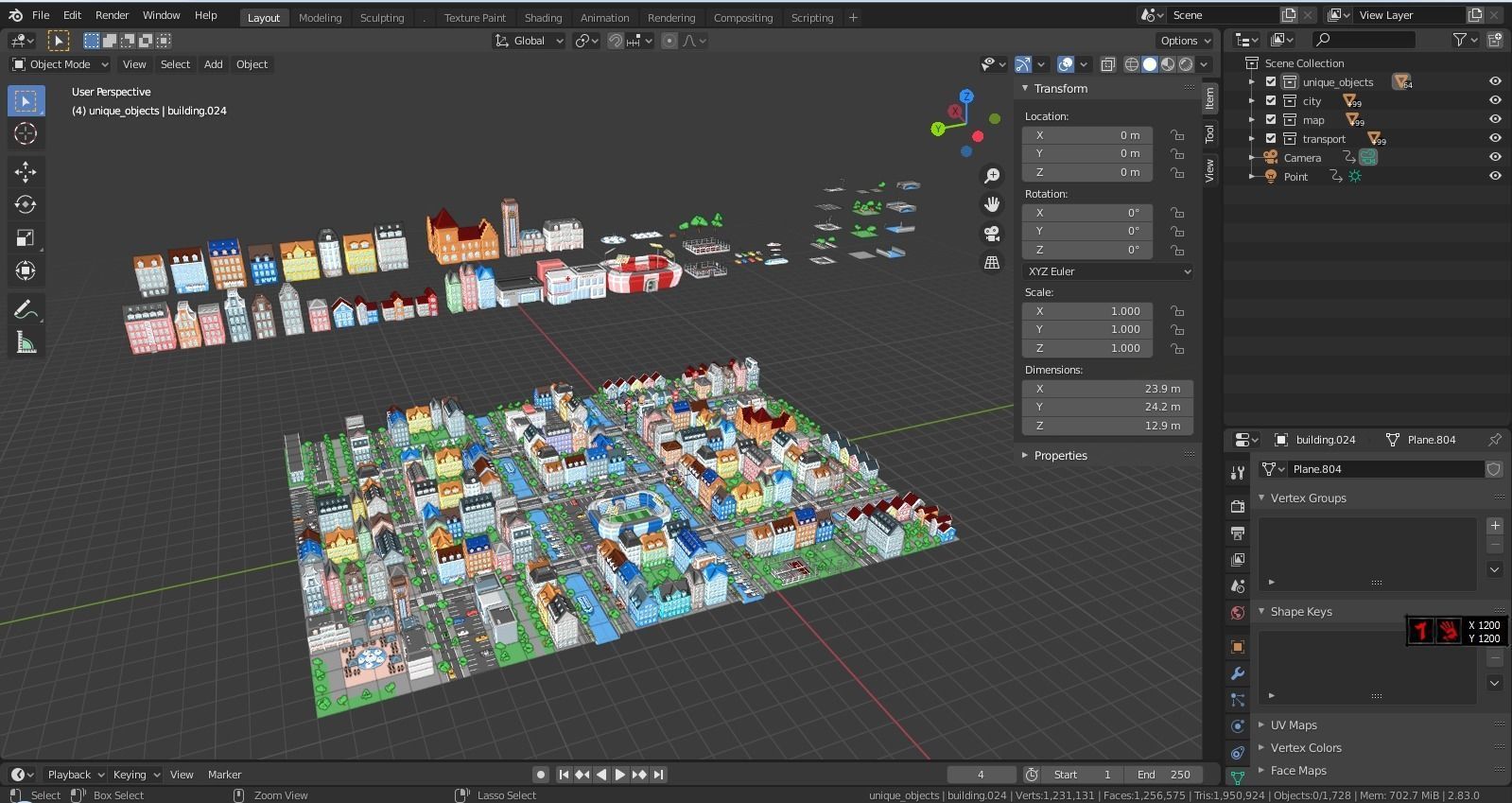 City 1 Low-poly 3D model_31