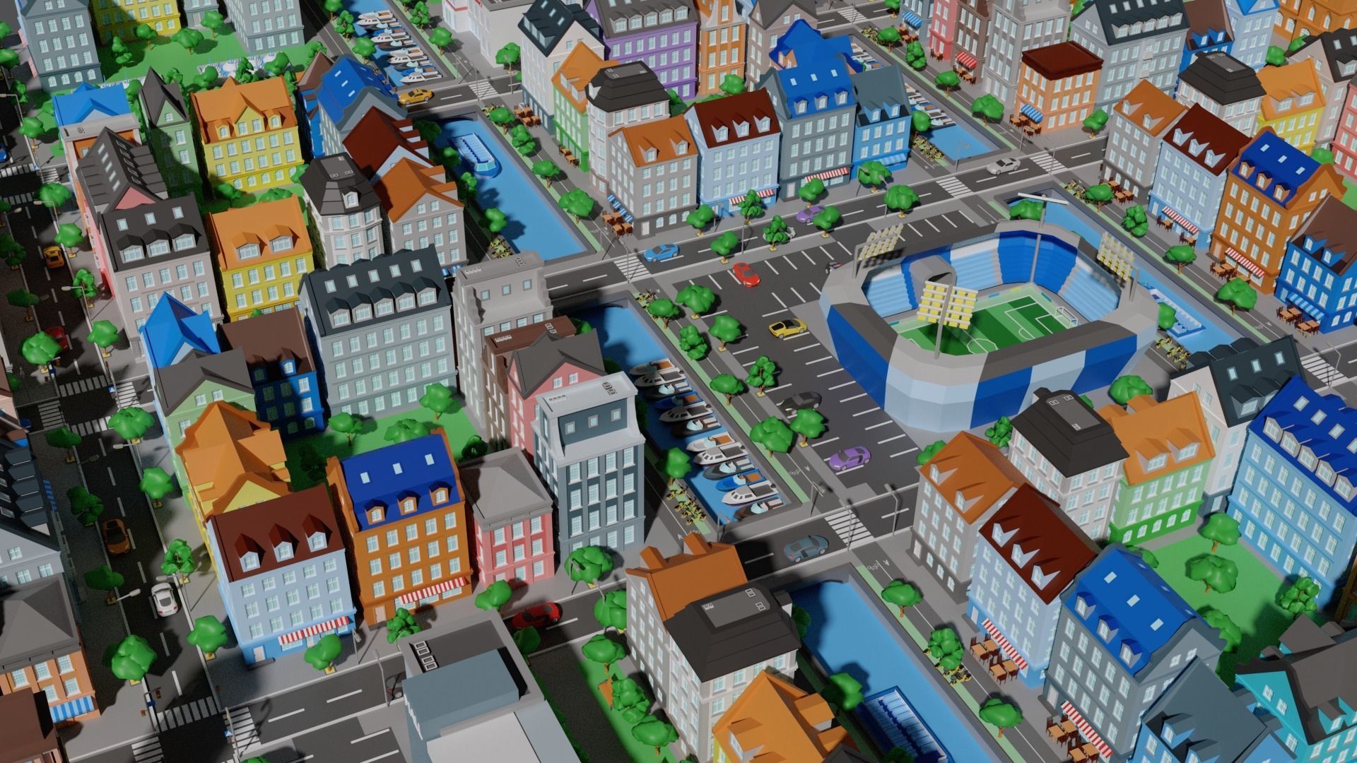 City 1 Low-poly 3D model_16