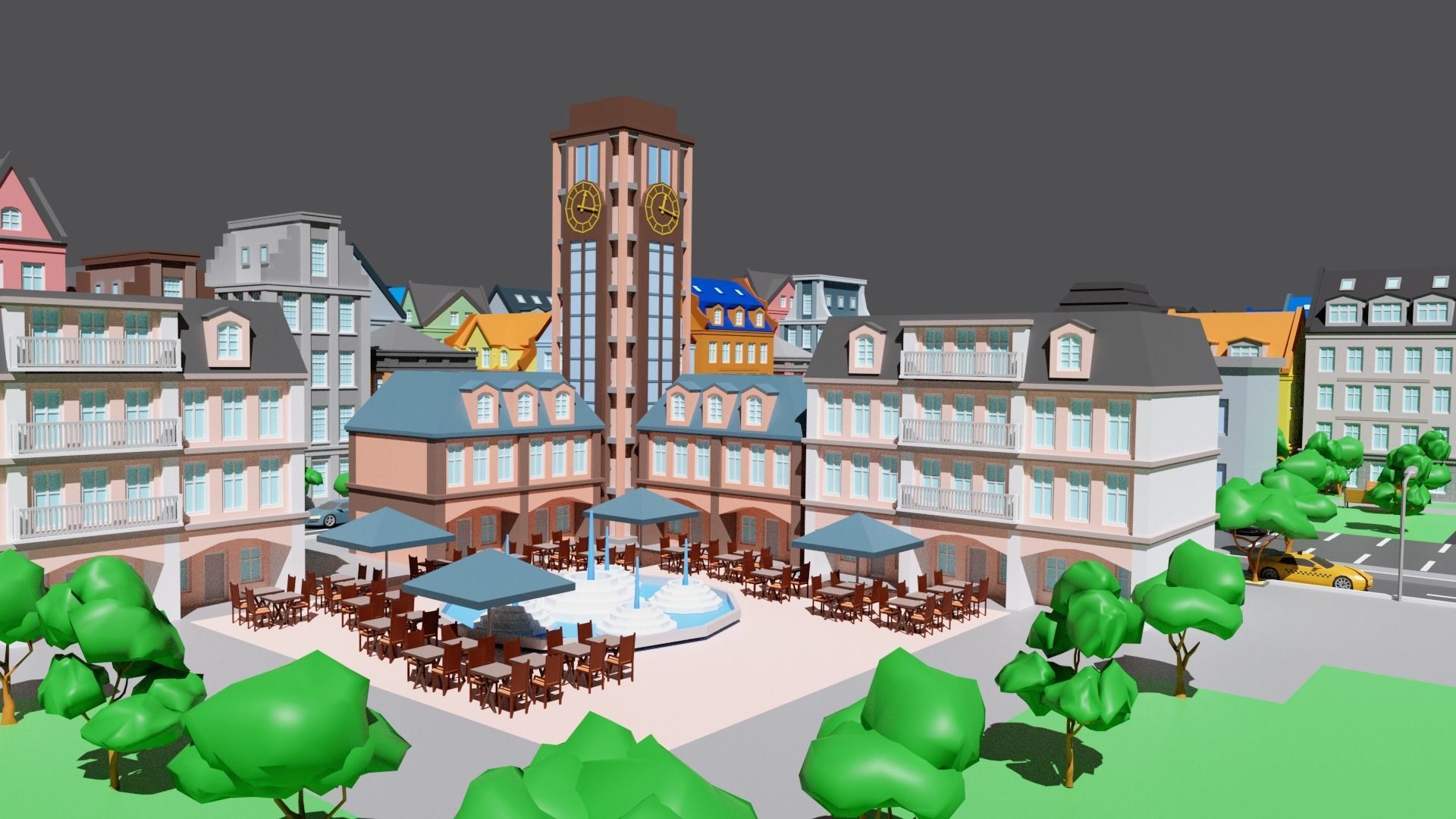 City 1 Low-poly 3D model_15