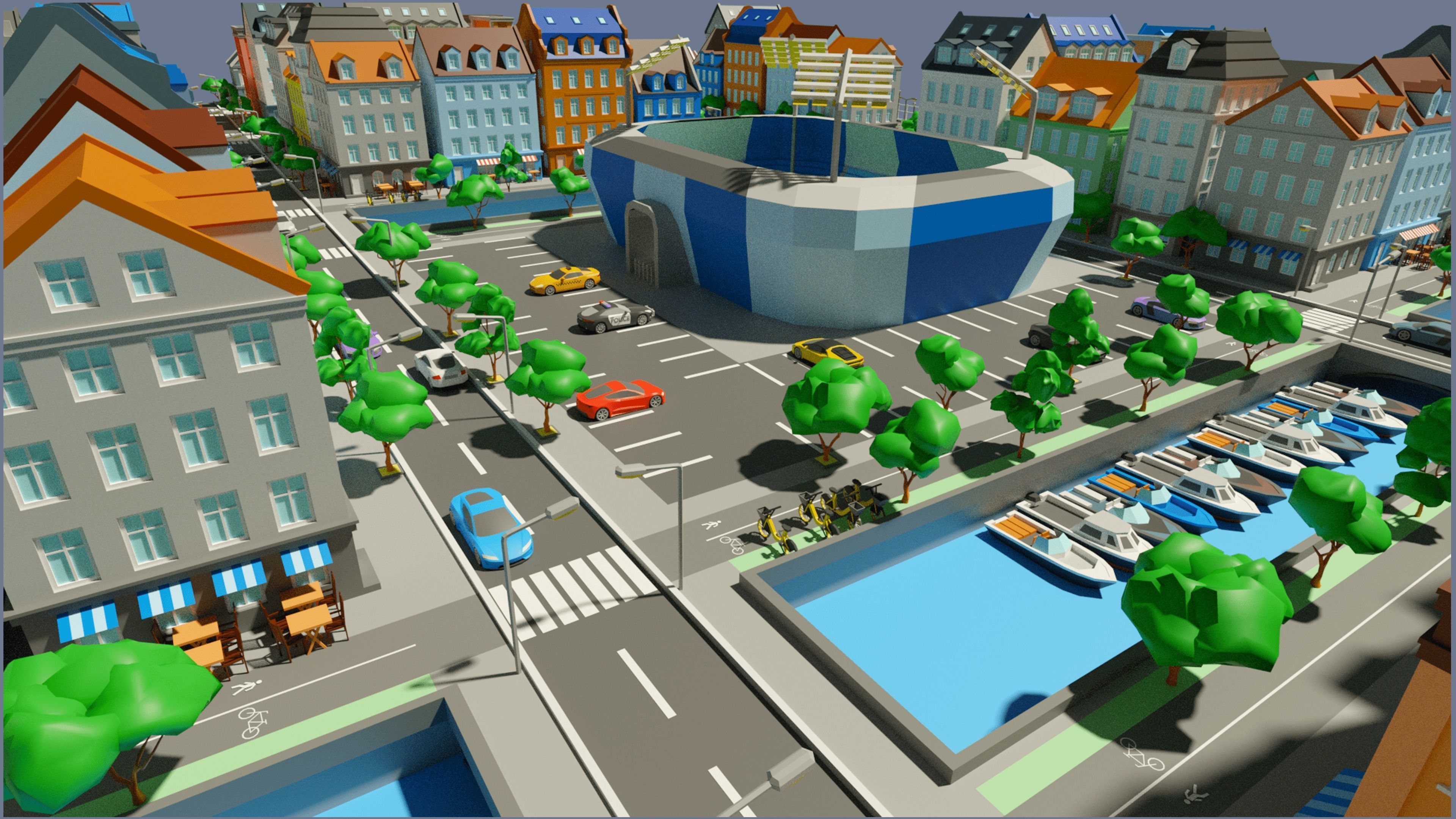 City 1 Low-poly 3D model_17