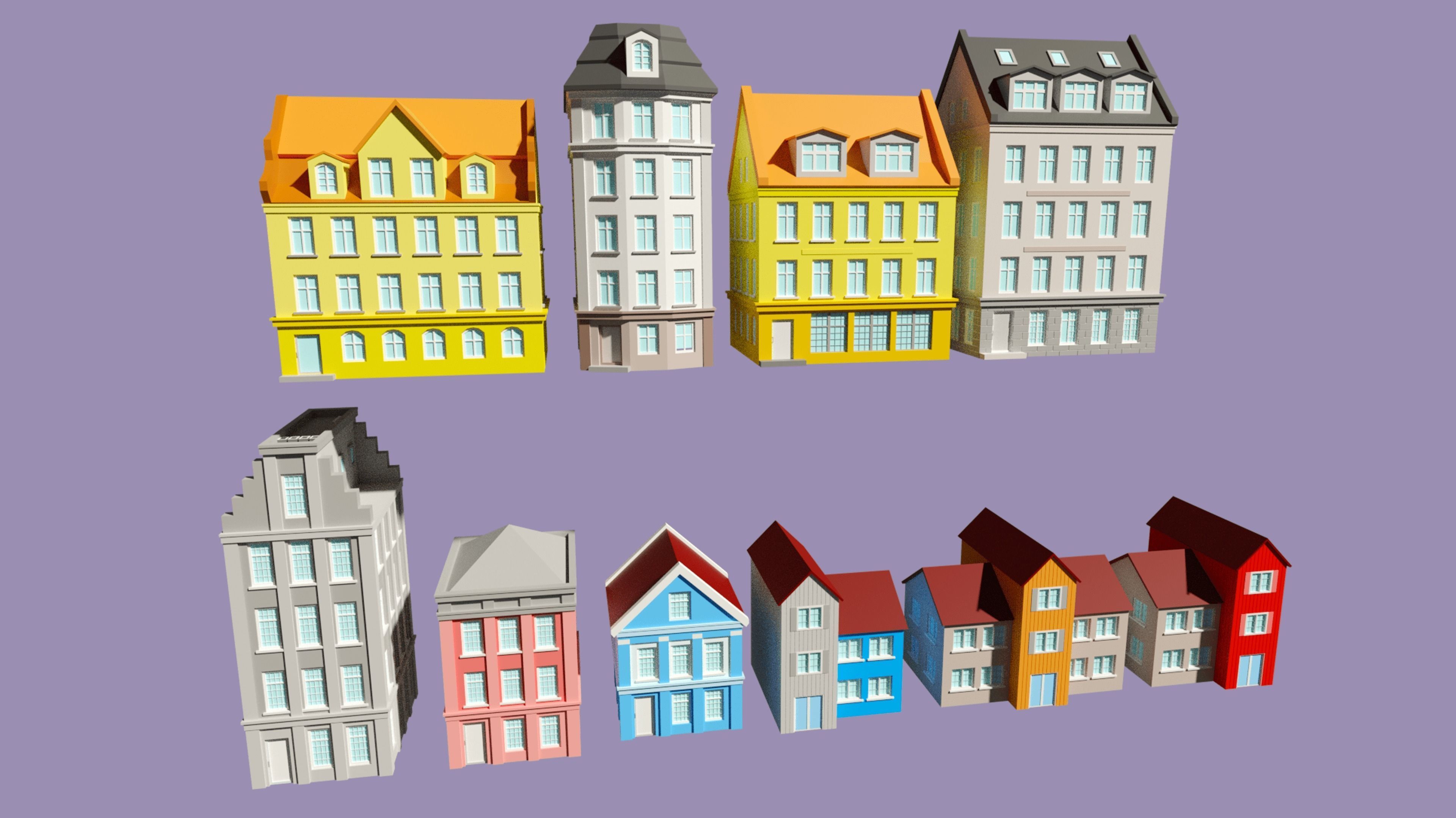 City 1 Low-poly 3D model_21