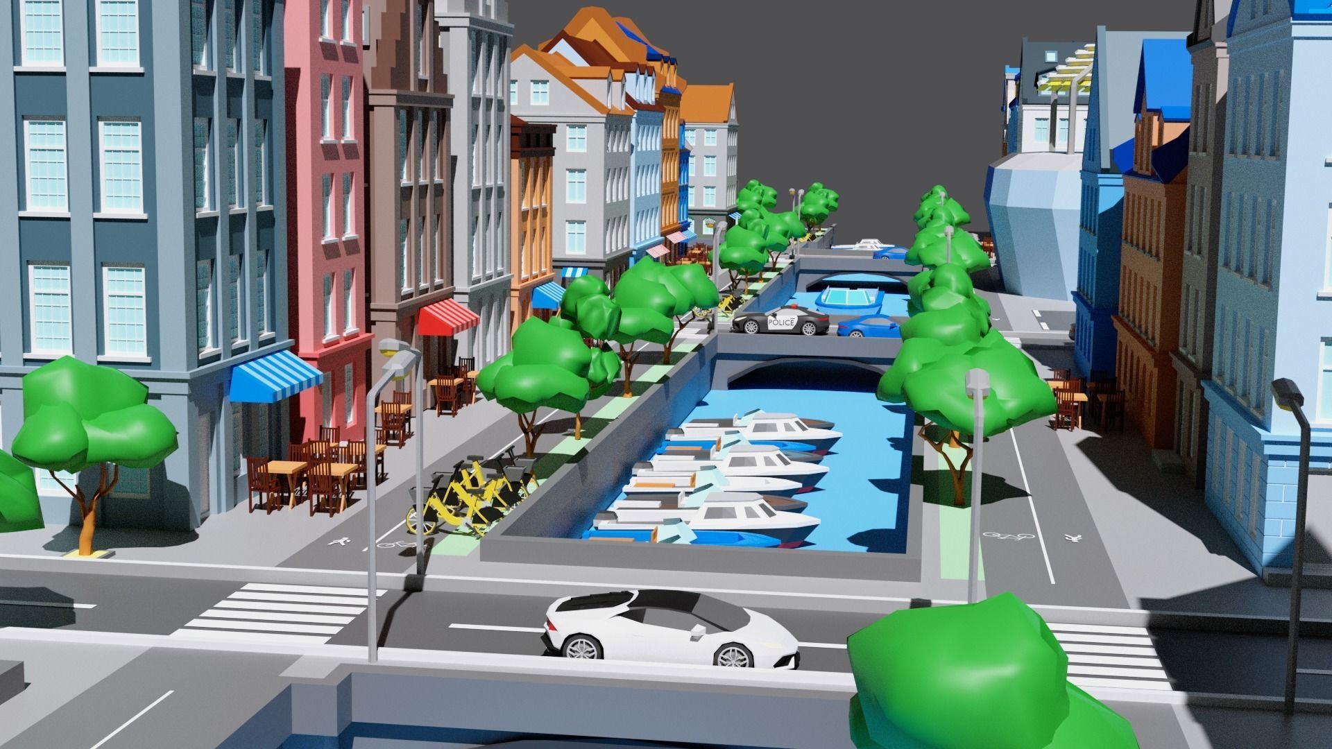 City 1 Low-poly 3D model_4