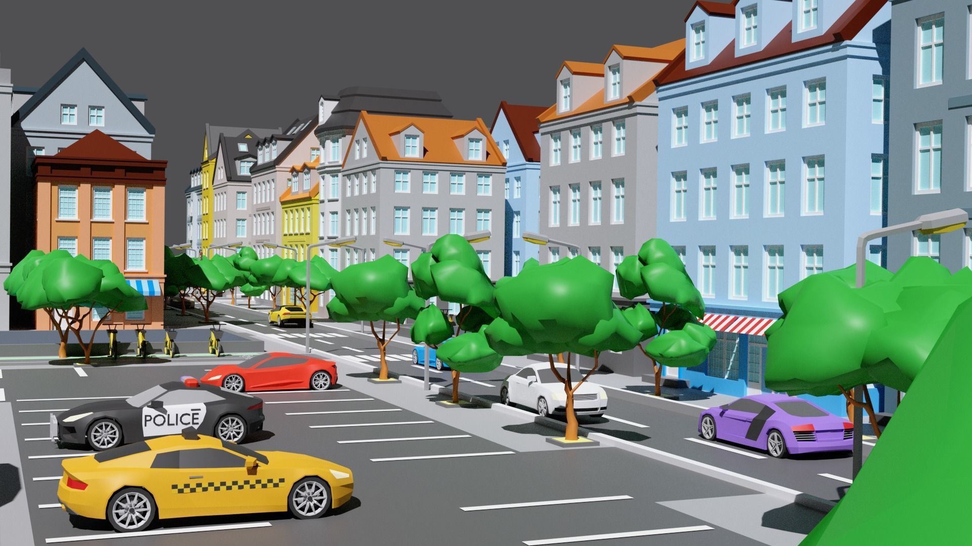 City 1 Low-poly 3D model_3