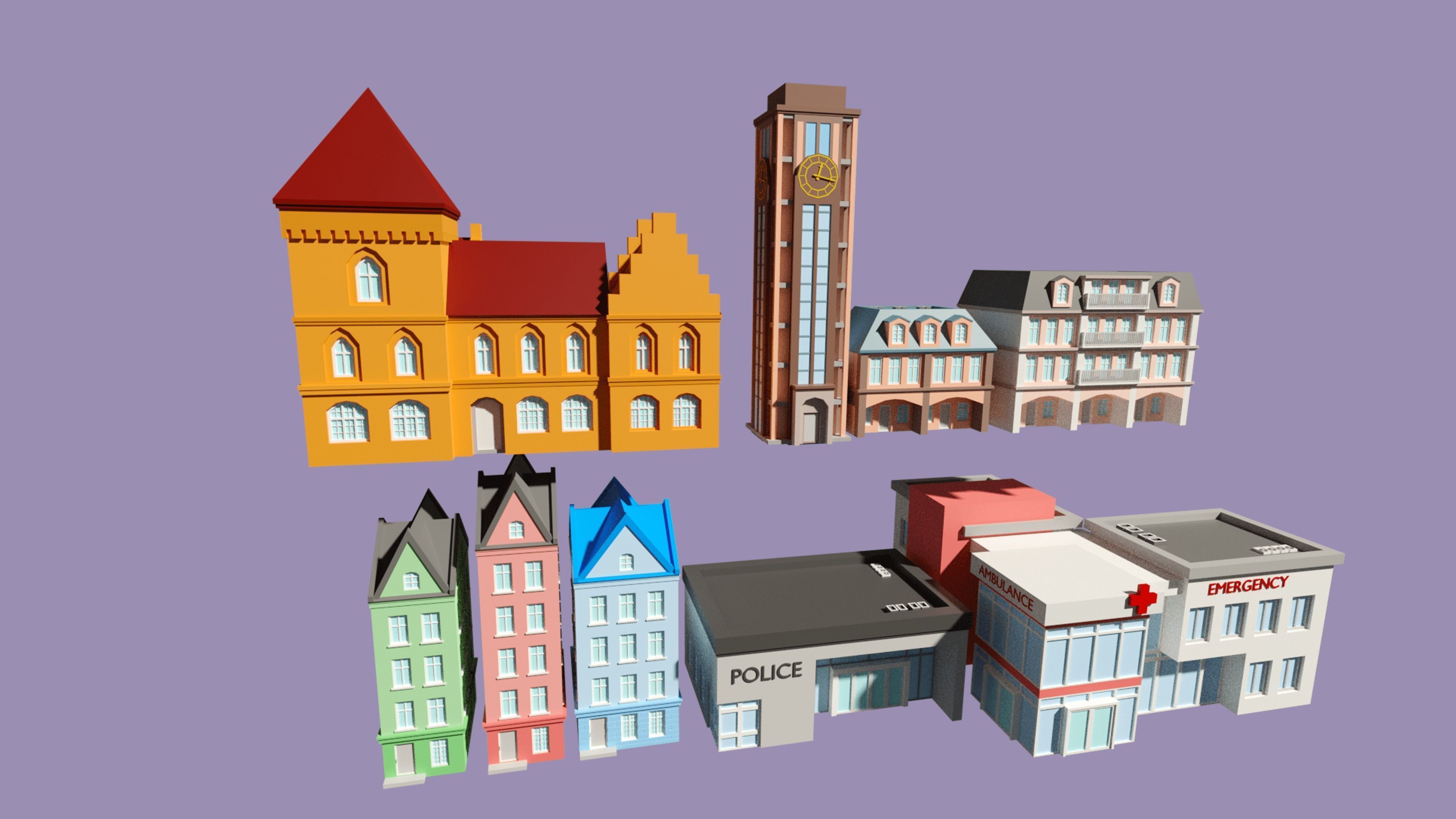 City 1 Low-poly 3D model_23