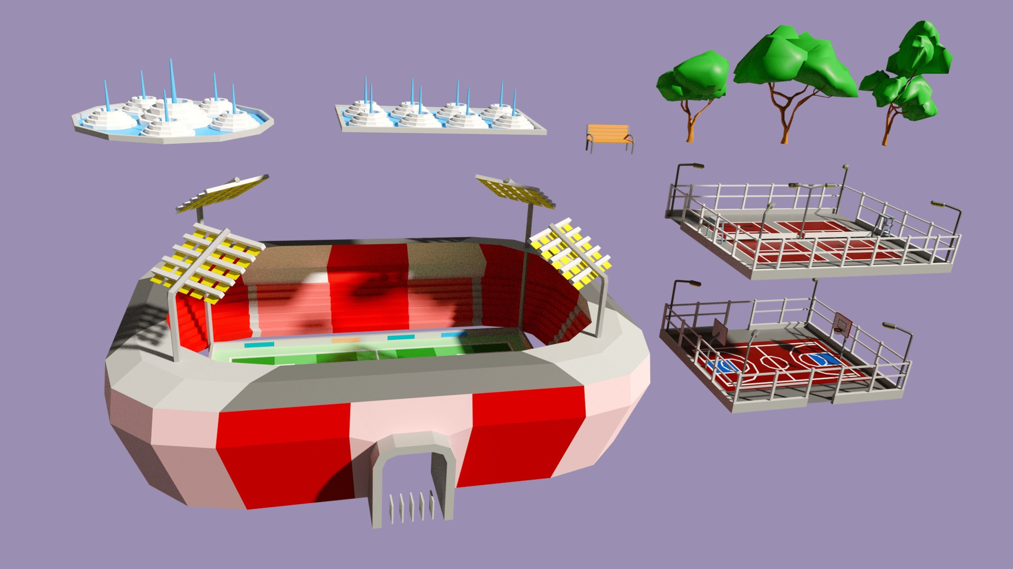 City 1 Low-poly 3D model_25