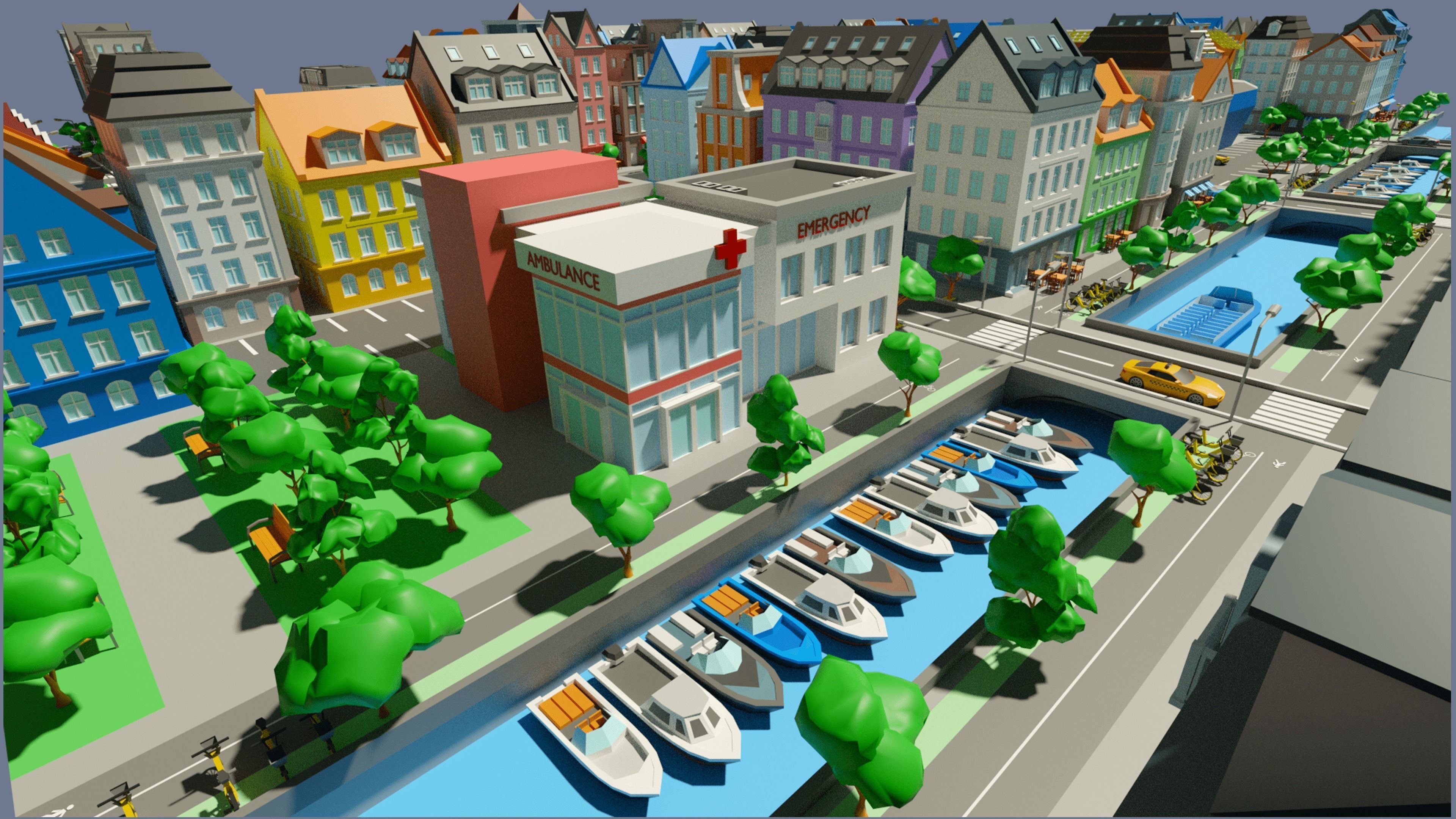 City 1 Low-poly 3D model_13
