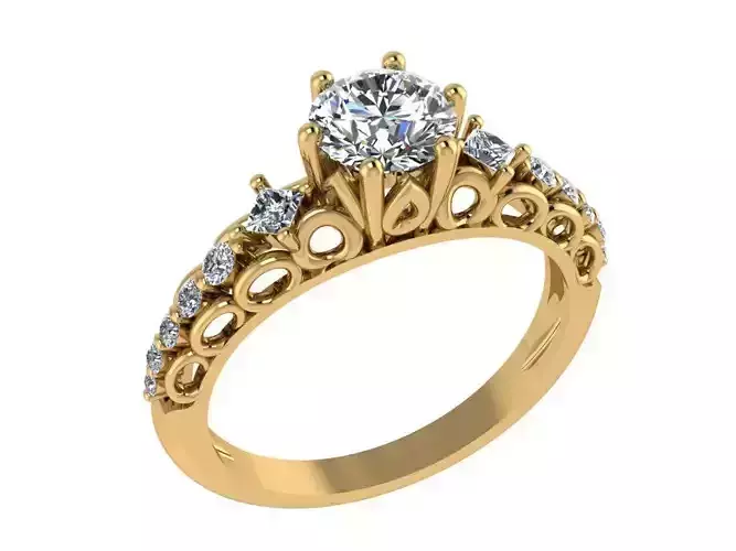 Ring275 gold engagement ring with diamonds