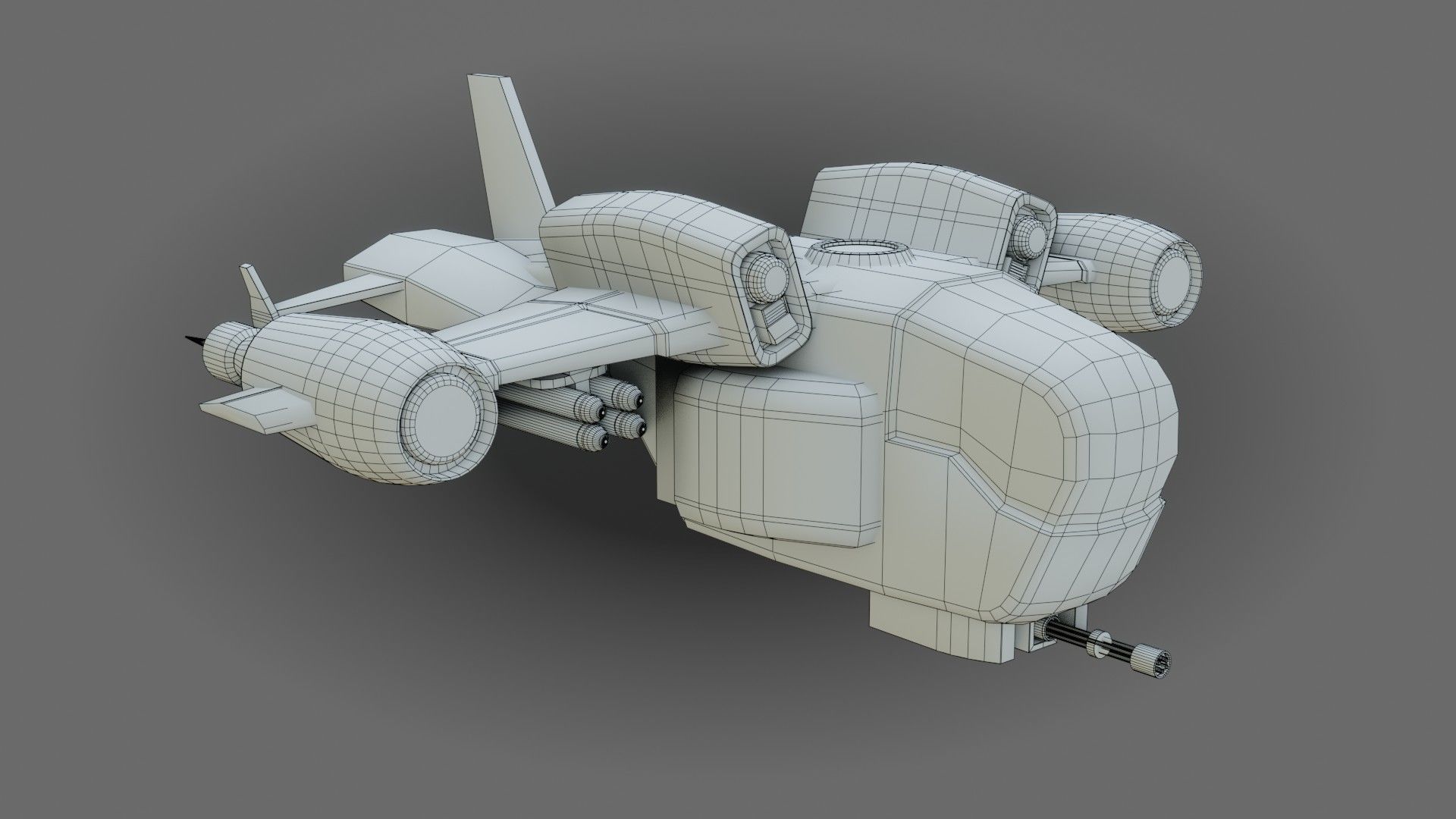 Sci-Fi Drop Ship - Low Poly - Game Ready - PBR Low-poly 3D model_15