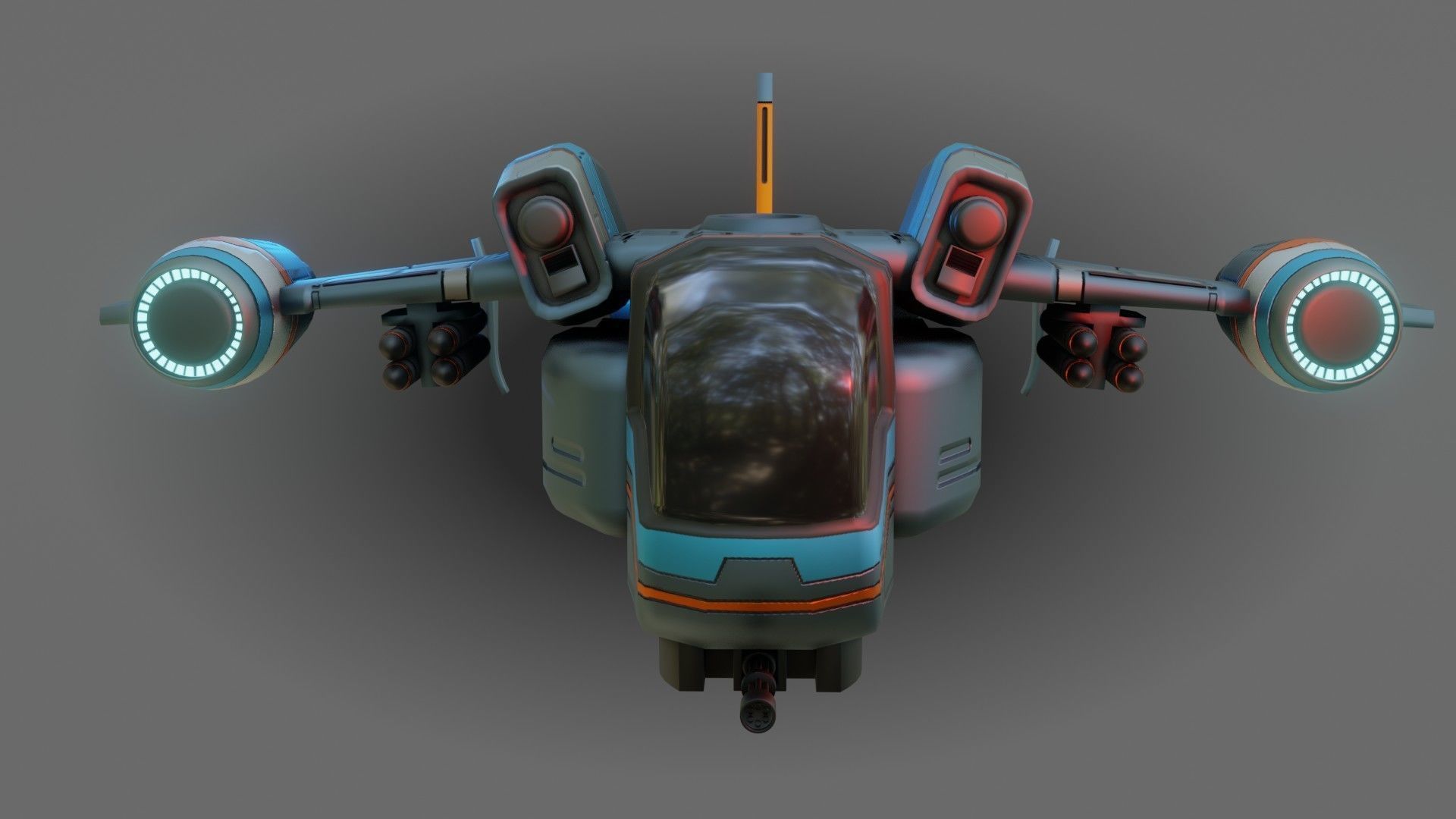 Sci-Fi Drop Ship - Low Poly - Game Ready - PBR Low-poly 3D model_18