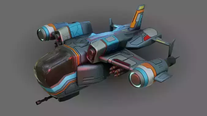 Sci-Fi Drop Ship - Low Poly - Game Ready - PBR