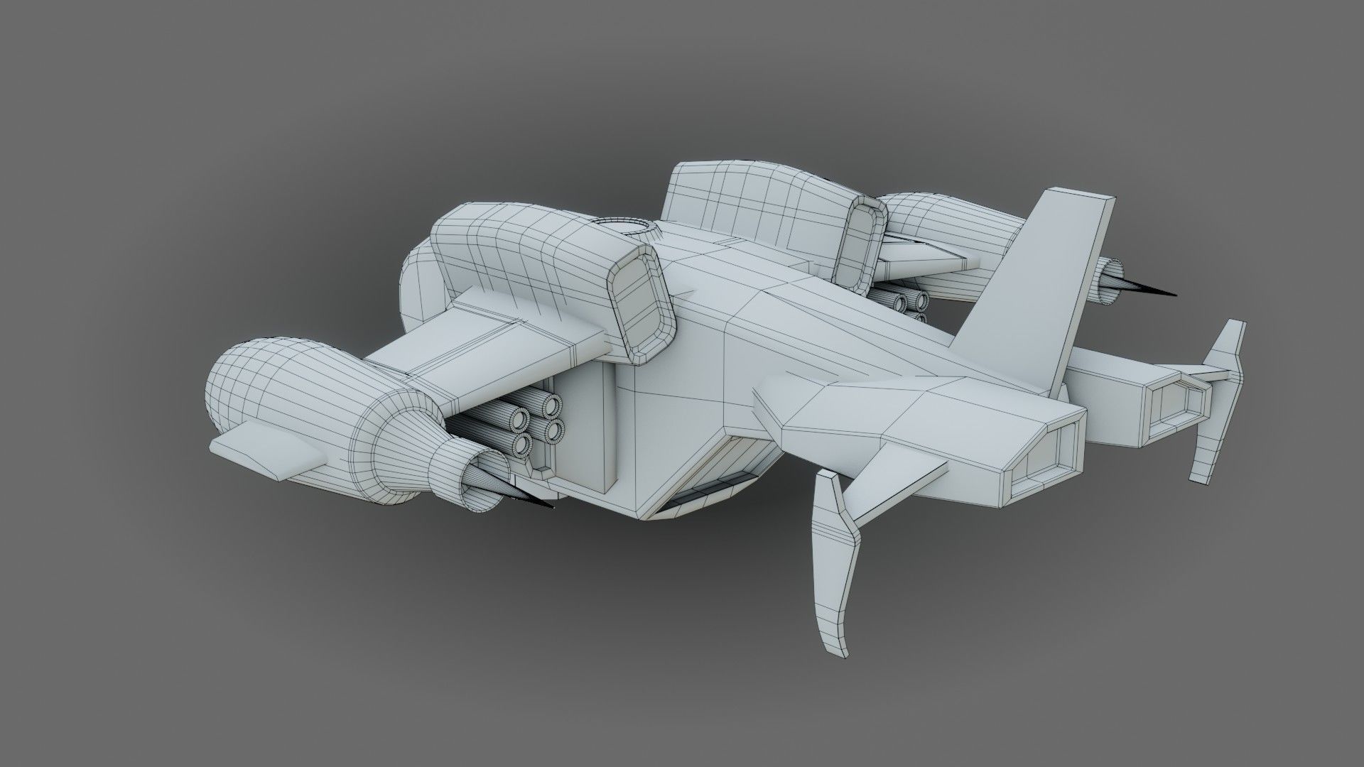 Sci-Fi Drop Ship - Low Poly - Game Ready - PBR Low-poly 3D model_7