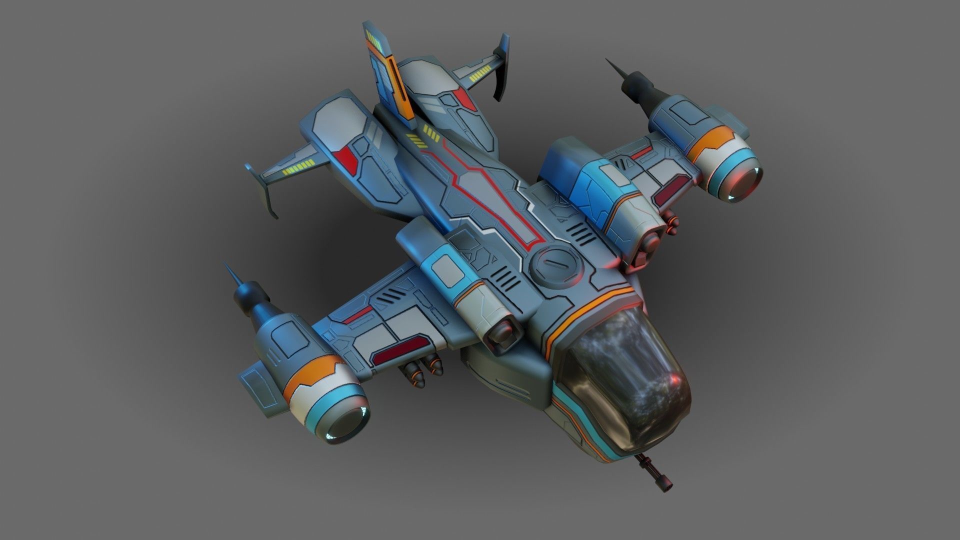 Sci-Fi Drop Ship - Low Poly - Game Ready - PBR Low-poly 3D model_22