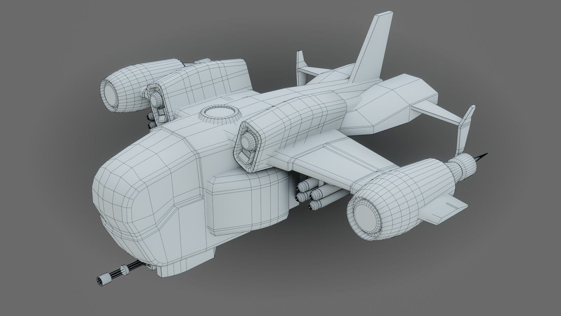 Sci-Fi Drop Ship - Low Poly - Game Ready - PBR Low-poly 3D model_1