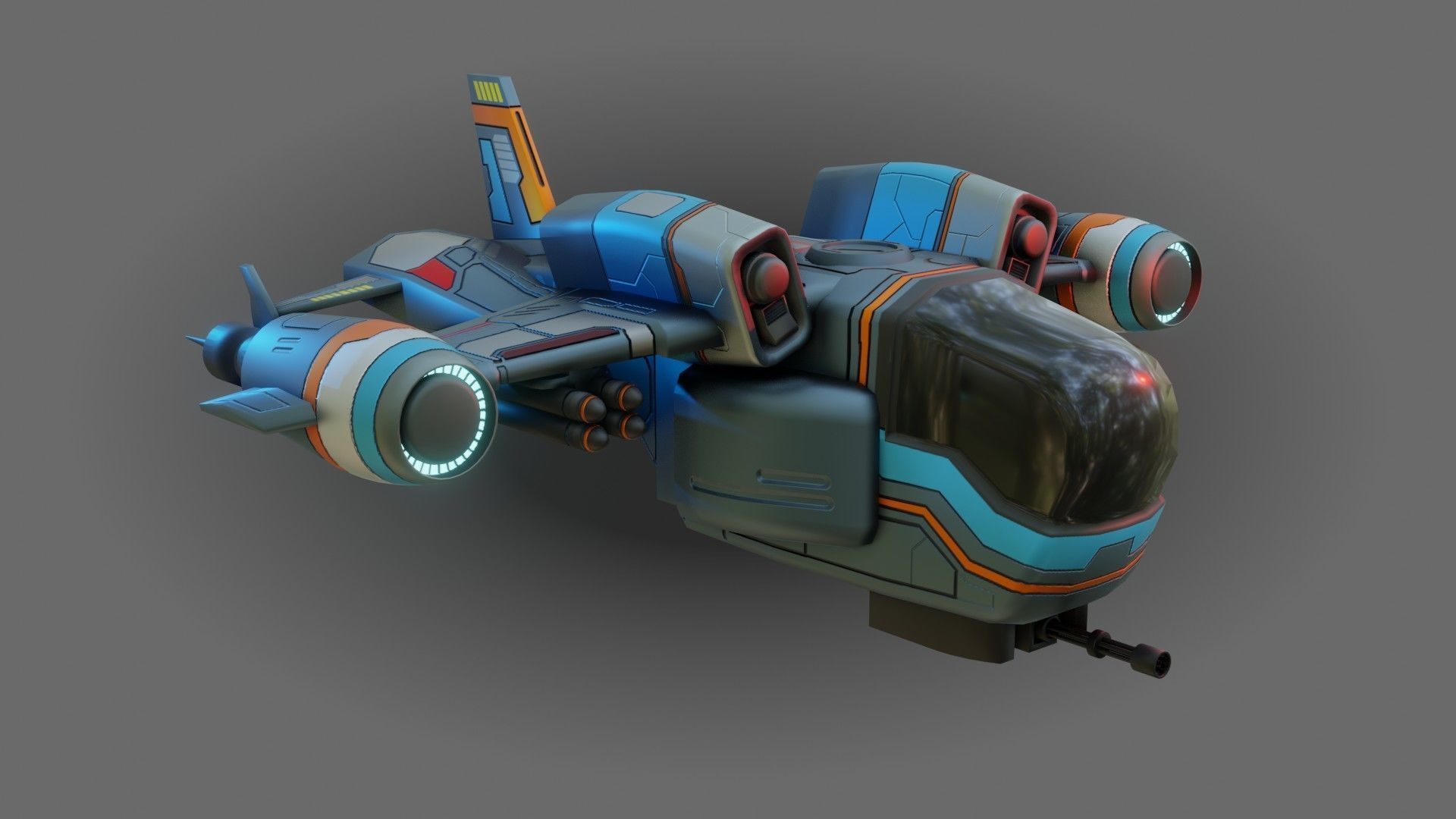 Sci-Fi Drop Ship - Low Poly - Game Ready - PBR Low-poly 3D model_14