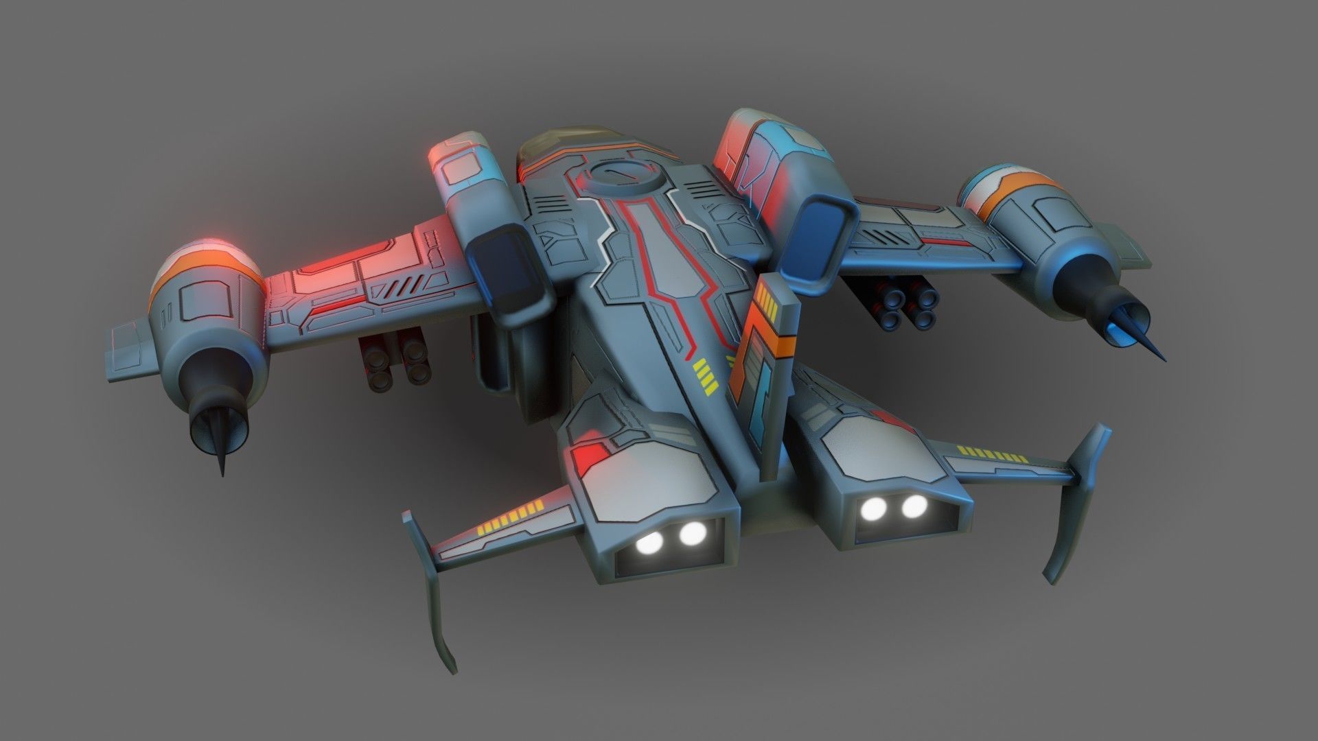 Sci-Fi Drop Ship - Low Poly - Game Ready - PBR Low-poly 3D model_8
