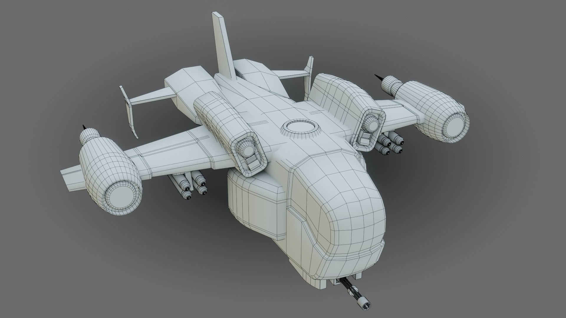 Sci-Fi Drop Ship - Low Poly - Game Ready - PBR Low-poly 3D model_17