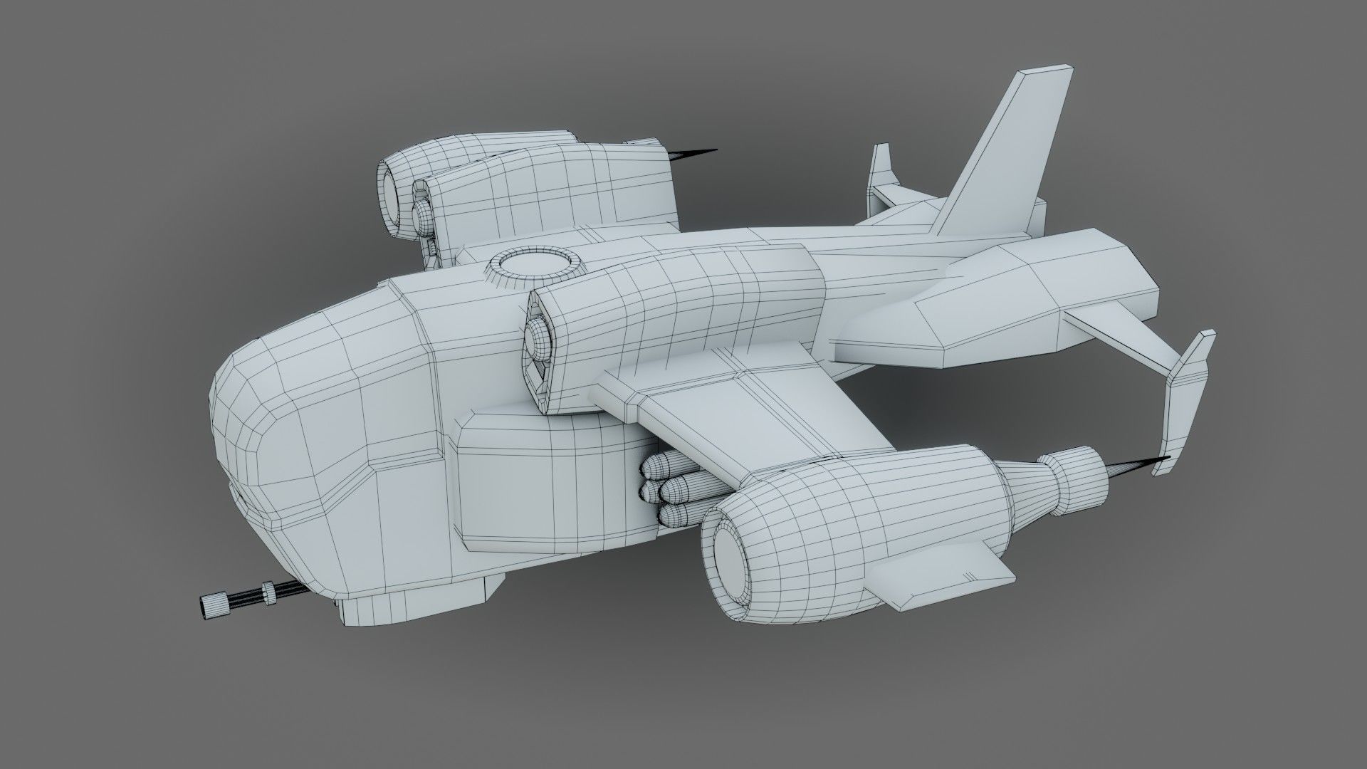 Sci-Fi Drop Ship - Low Poly - Game Ready - PBR Low-poly 3D model_3