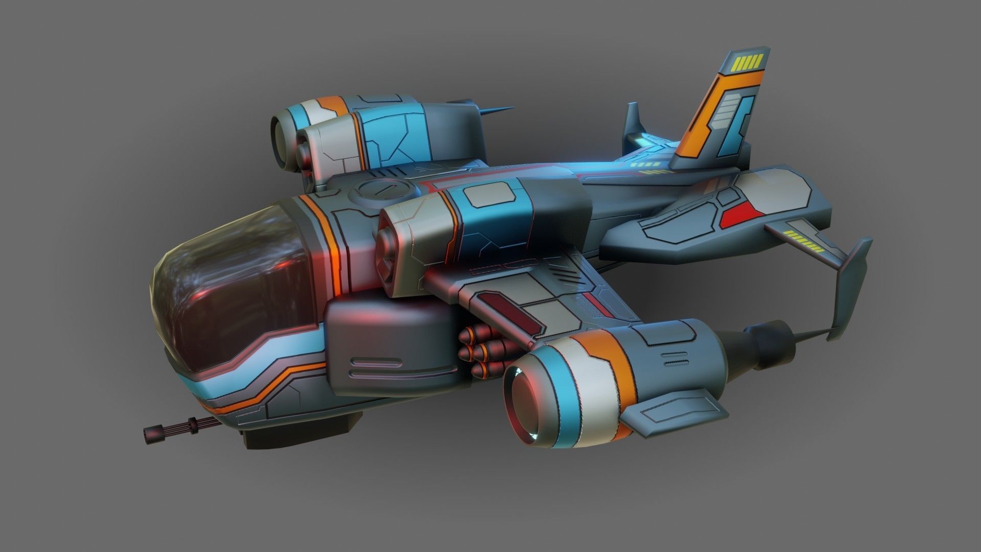 Sci-Fi Drop Ship - Low Poly - Game Ready - PBR Low-poly 3D model_2