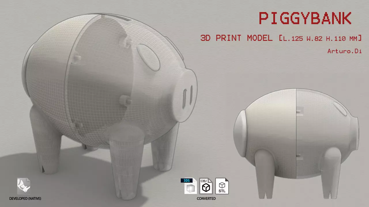 Pig Piggybank for 3d print 3D print model_0